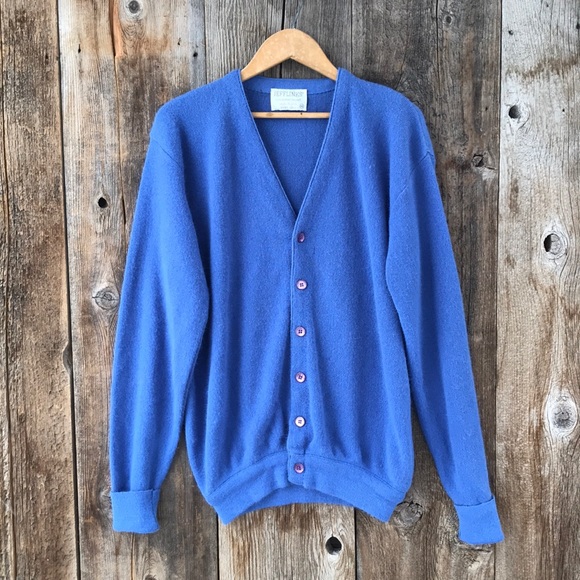 Vintage Other - VTG 60s Lord Jeff Jefflinks Periwinkle Blue Grandpa Golf Cardigan Sweater, XL
